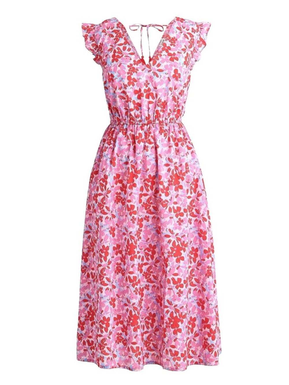 J.Crew Tie-Back Floral Midi Beach Dress Sz XS Tropical Pink Flowy Side Slits NWT